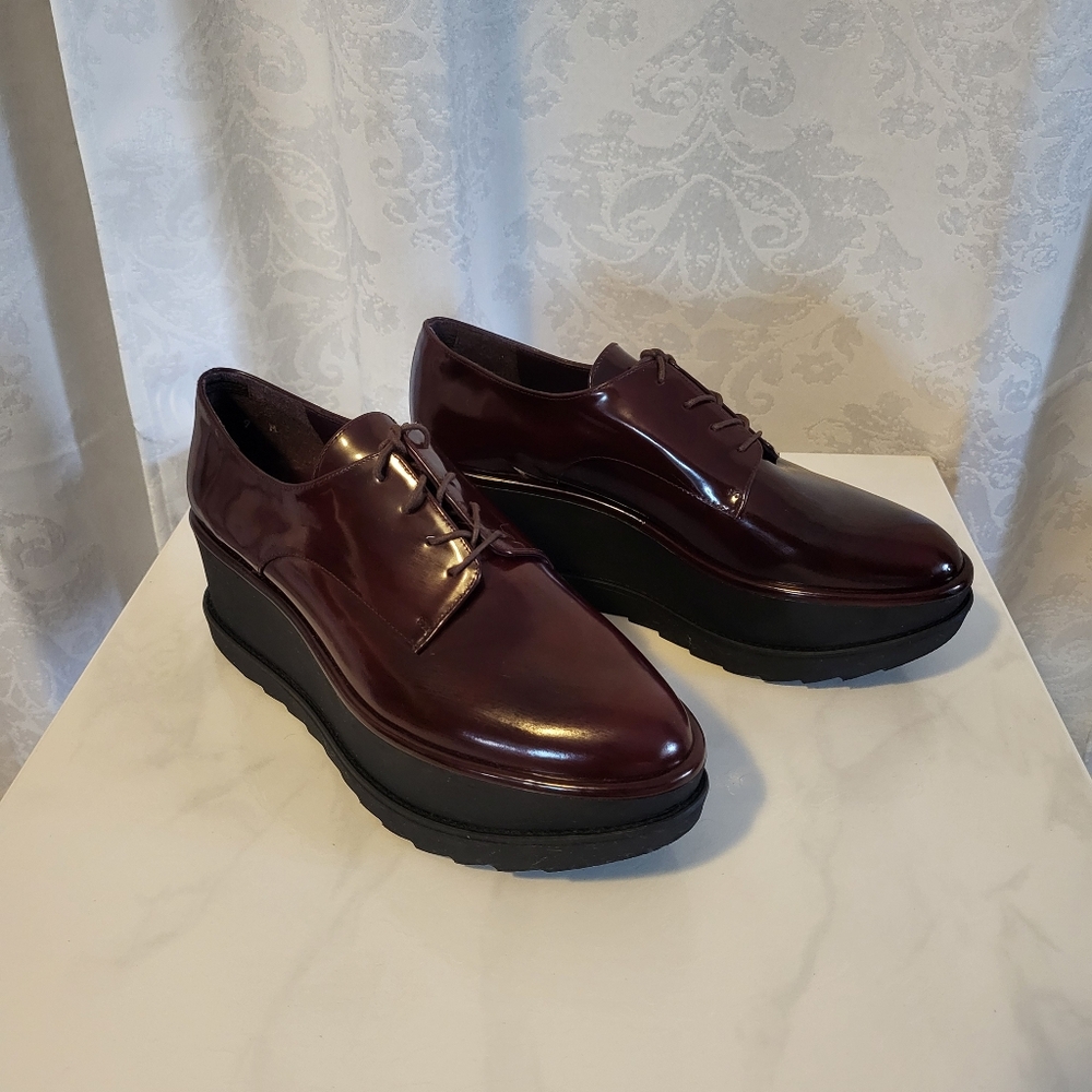 Stuart Weitzman Kent Platform Oxford, Women Shoes Size 9M, Color Burgundy - Picture 12 of 12